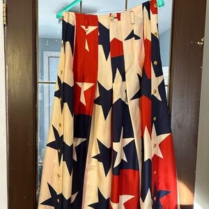 Gucci Star Patterned Palazzo Pants- Red, Blue, and White